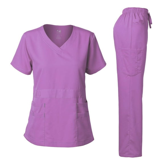 Details about   Scrubstar Serpentine Mauve Pink Purple Gray Snakeskin Print Scrub Top Uniform 
